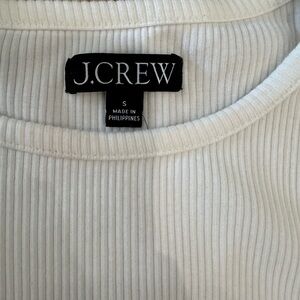 J.Crew White Ruffle Sleeve Ribbed Tank Top – Size S